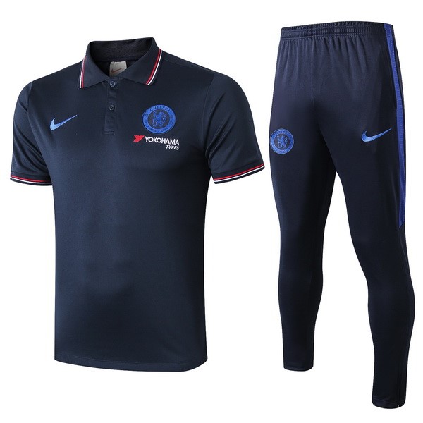 Polo Conjunto Completo Chelsea 2019/20 Azul Marino